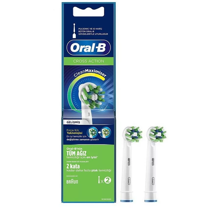 سری یدک مسواک برقی اورال-بی مدل Cross Action Clean Maximiser بسته 2 عددی