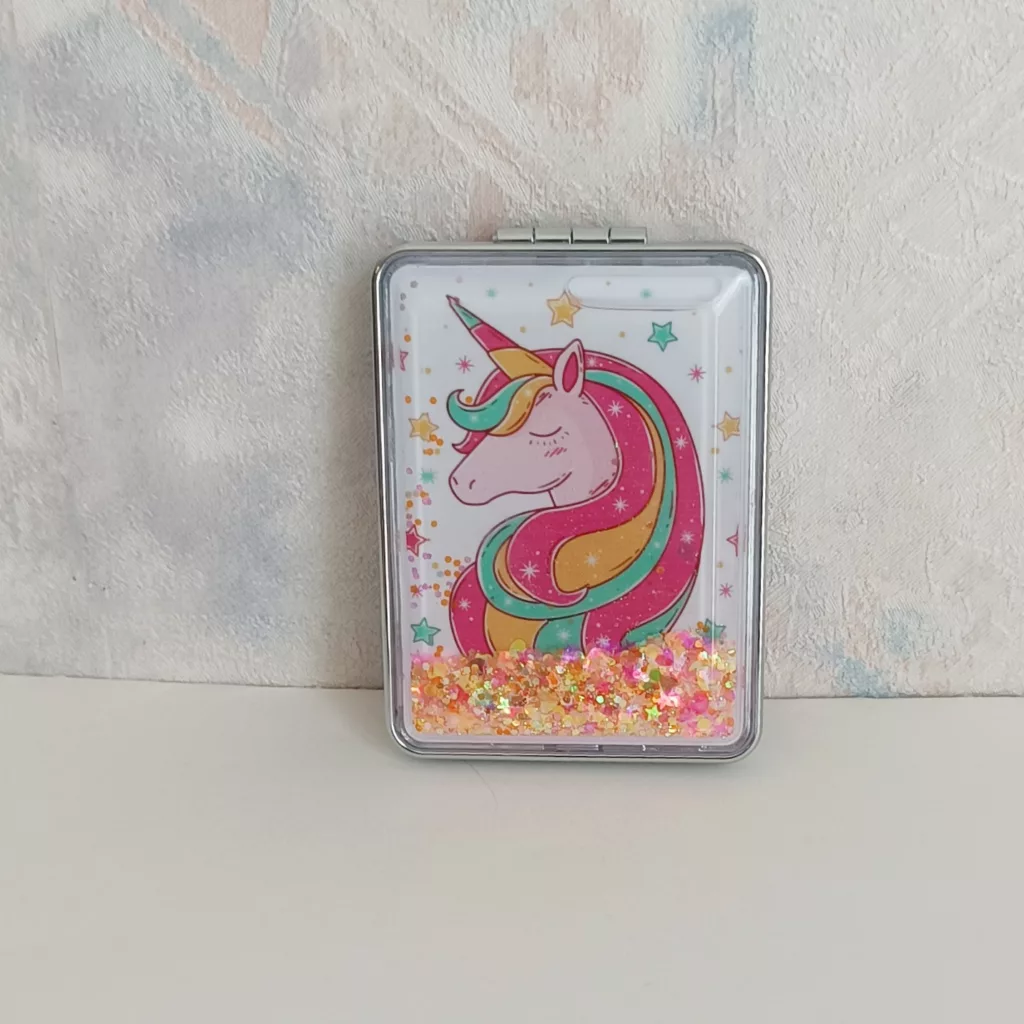 آینه جیبی مدل آکواریومی طرح یونیکورن