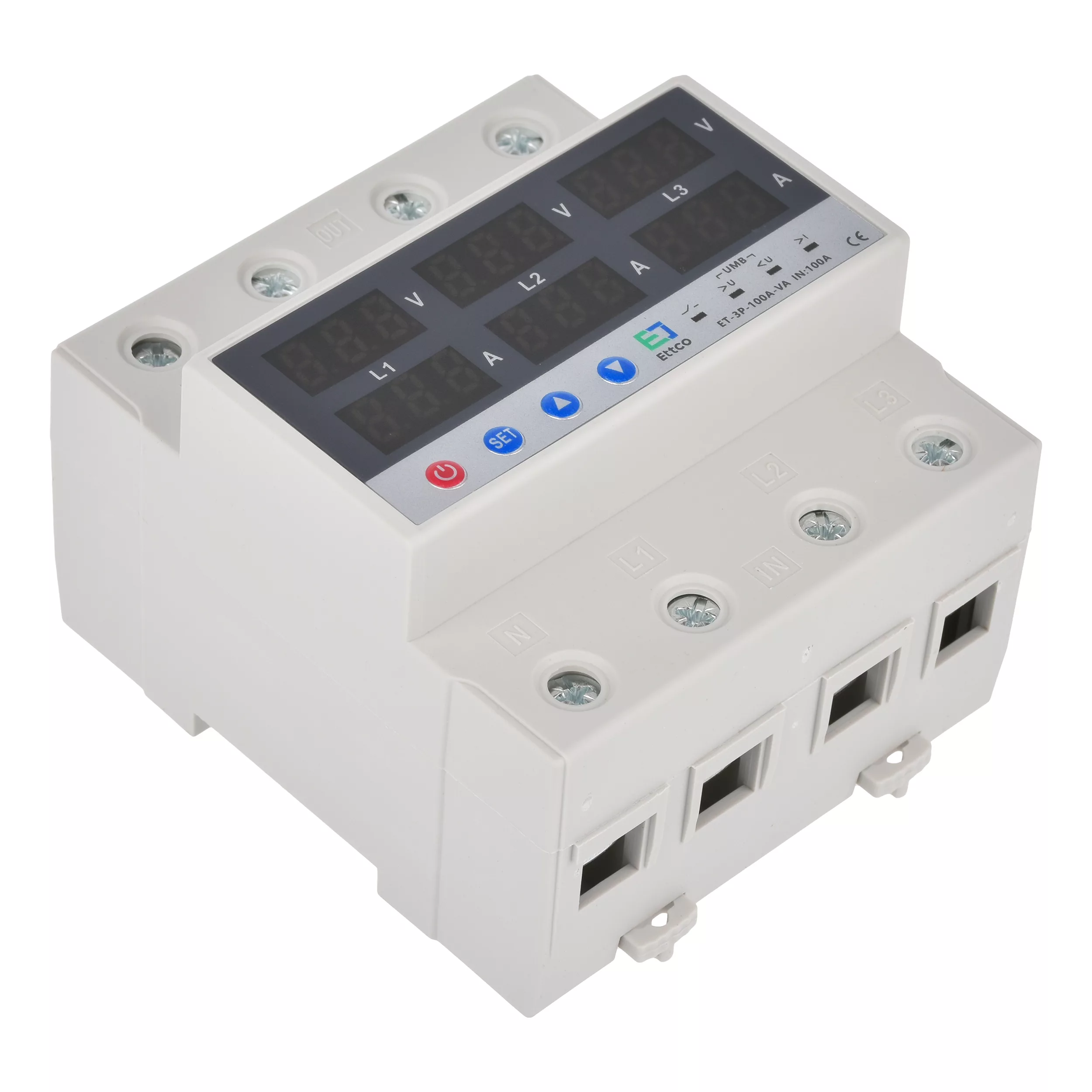 محافظ ولتاژ و جریان سه فاز 100 آمپر اتکو مدل ET-3P-100A-VA