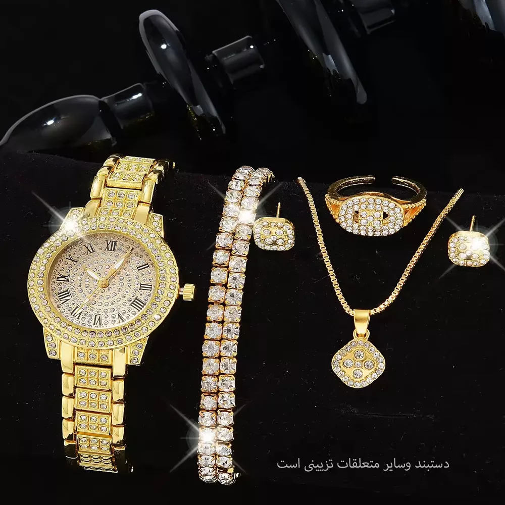 ساعت مچی عقربه ای زنانه مدل فول نگین یونانی کد TALA1