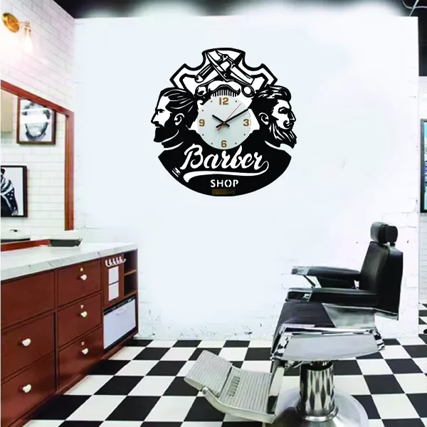 ساعت دیواری آذرلاکچری مدل آرایشگاه کد men14