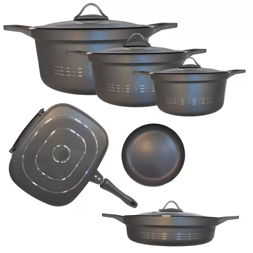 سرویس قابلمه و تابه گرانیتی 11 پارچه مدل کلاسیک