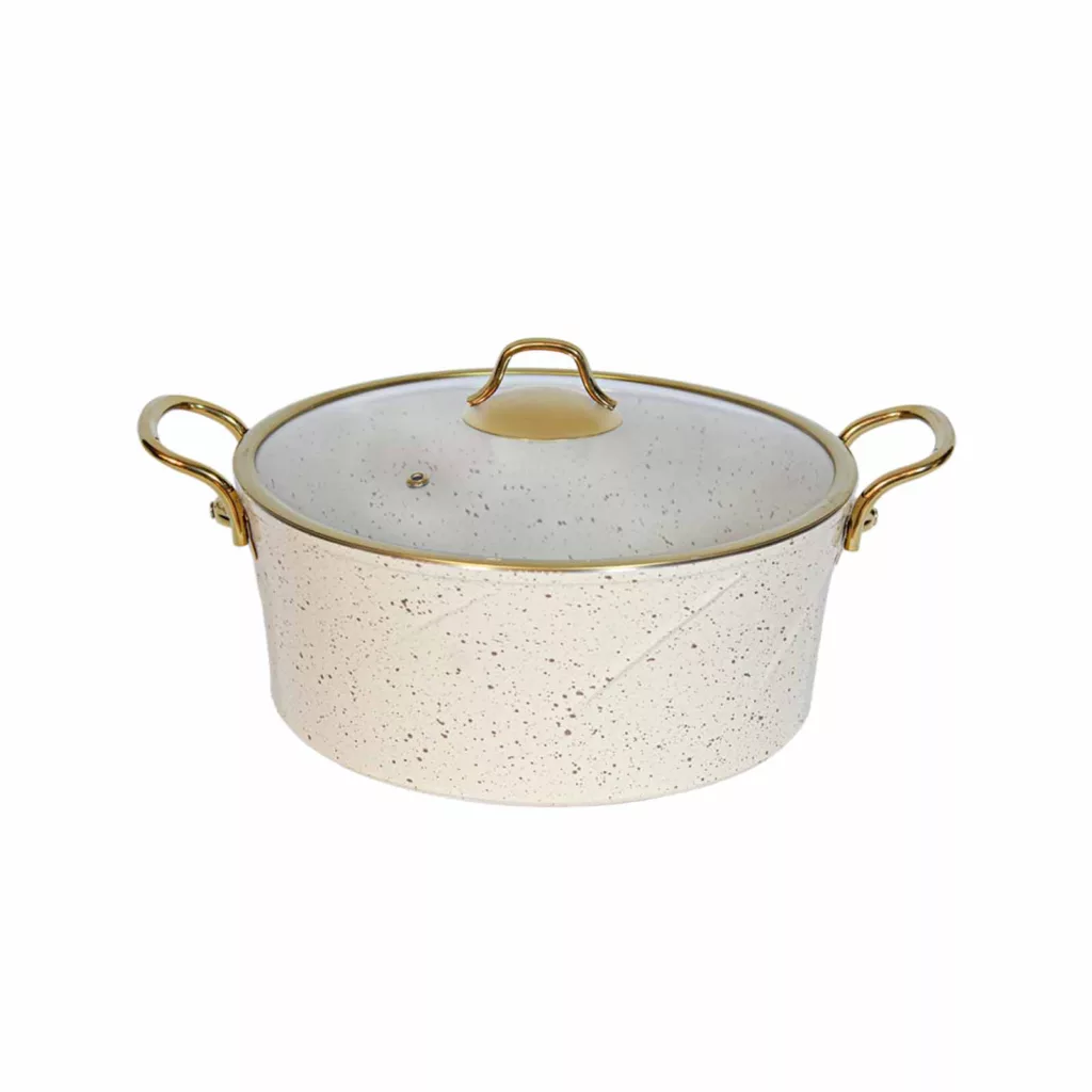 سرویس پخت و پز 11 پارچه اویز پلاس مدل ماریا دسته طلایی