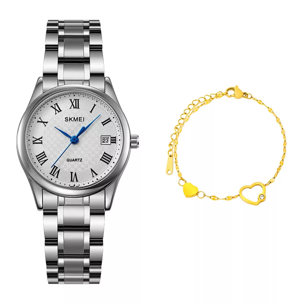 ساعت مچی عقربه‌ای زنانه اسکمی مدل 2178SI به همراه دستبند