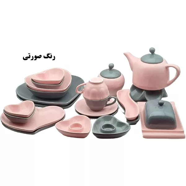 سرویس صبحانه خوری 25 پارچه مدل قلبی کد 2612P25