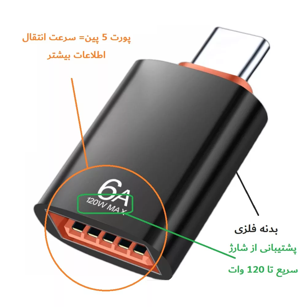 مبدل OTG  USB به USB-C مدل OTG-306
