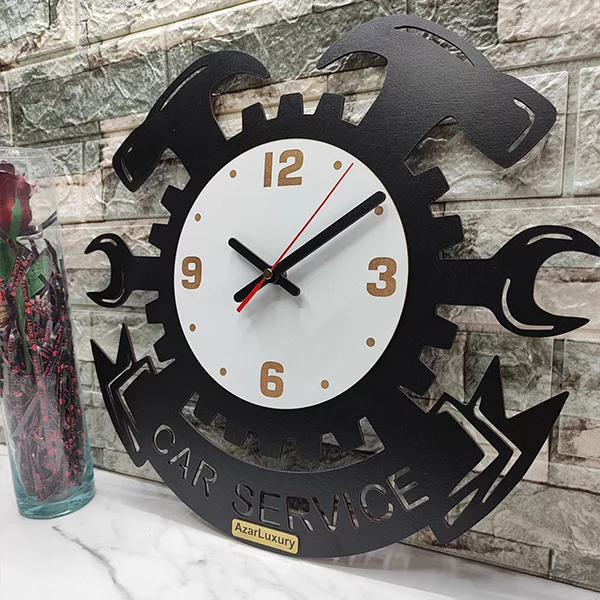 ساعت دیواری آذرلاکچری طرح تعمیرگاه کد mec04