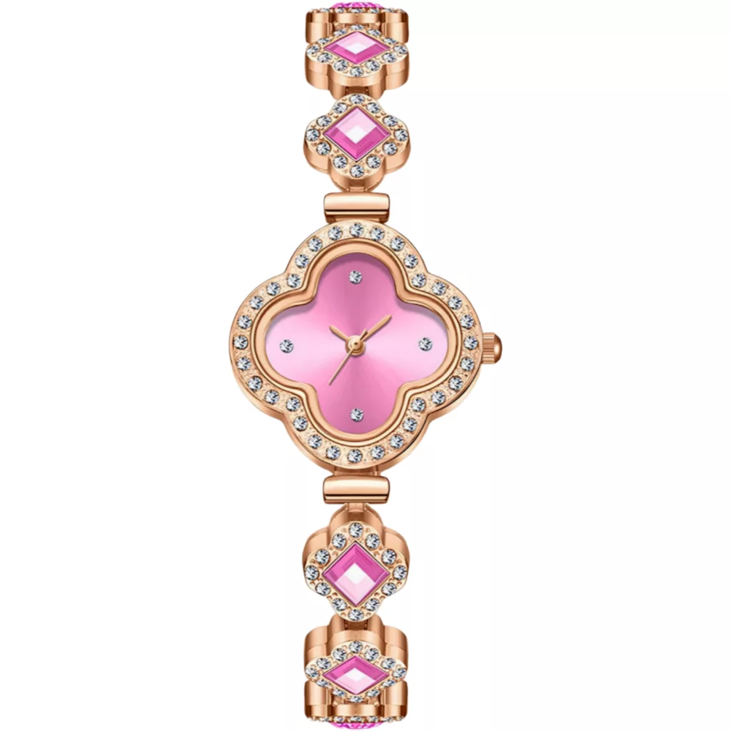 ساعت مچی عقربه ای زنانه مدل دستبندی نگین دار