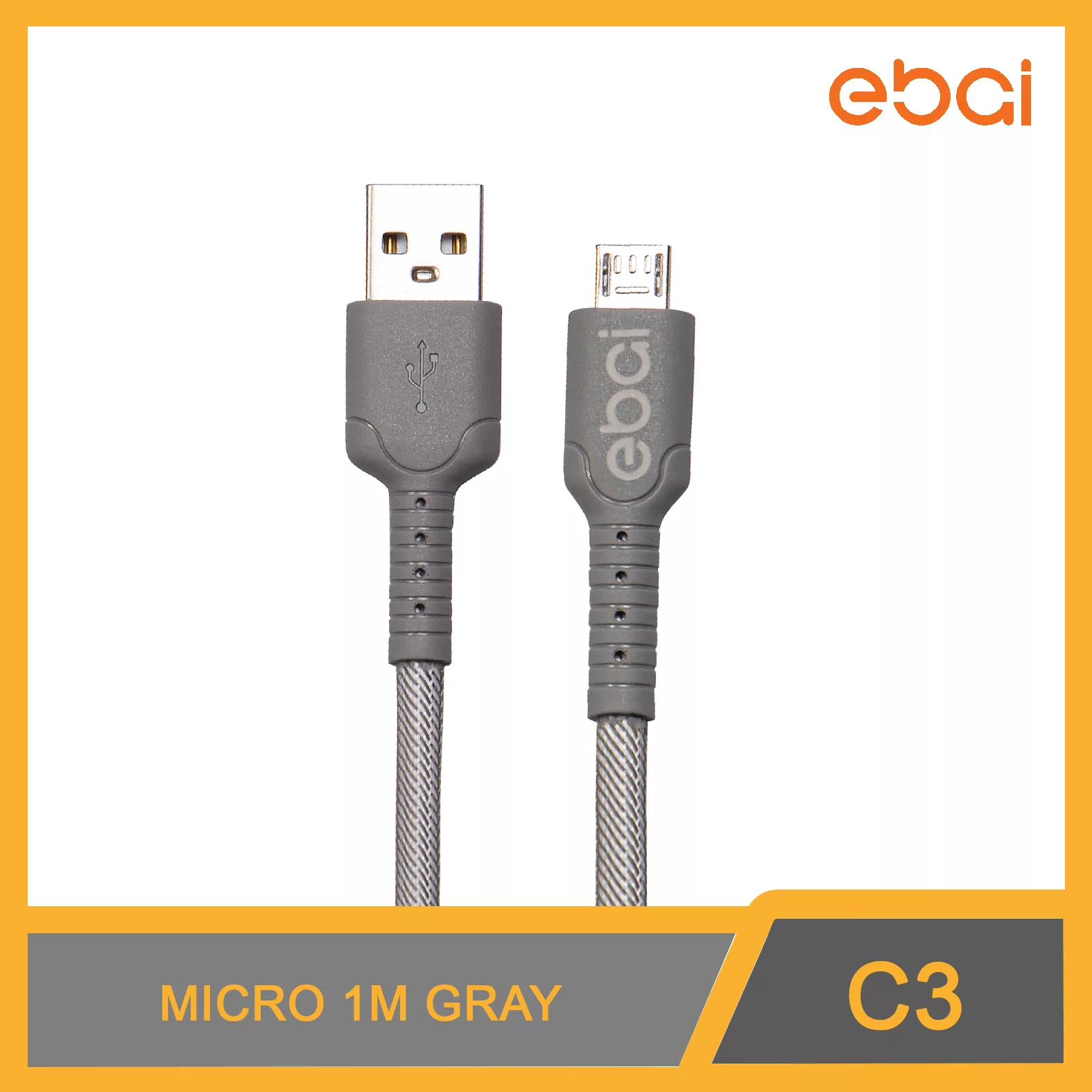 کابل تبدیل USB به MicroUSB ایبای مدل C-3 طول 1 متر