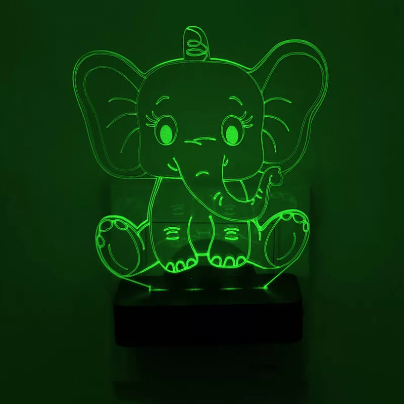 چراغ خواب اتاق کودک طرح فیل مدل دیواری