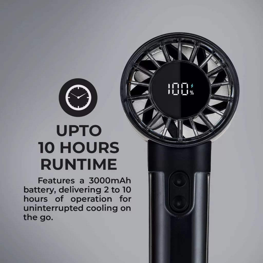 پنکه شارژی جی پاس مدل GF21226 ظرفیت 3000 میلی‌آمپر ساعت