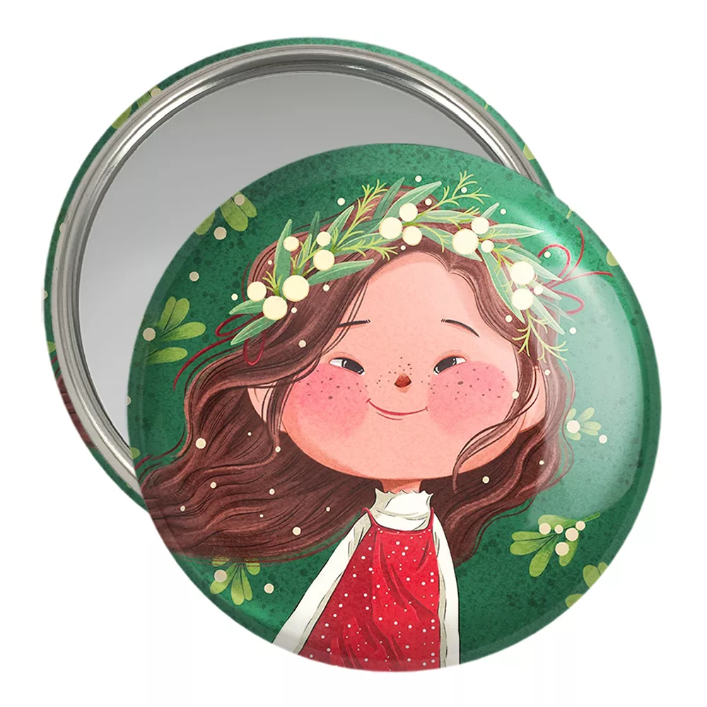 آینه جیبی خندالو مدل دخترانه فانتزی کد 25732