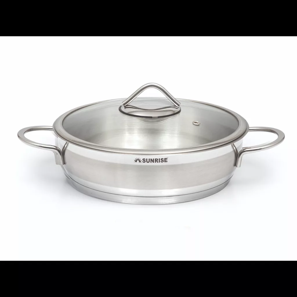 سرویس قابلمه و تابه استیل 8 پارچه سان رایز مدل گرد