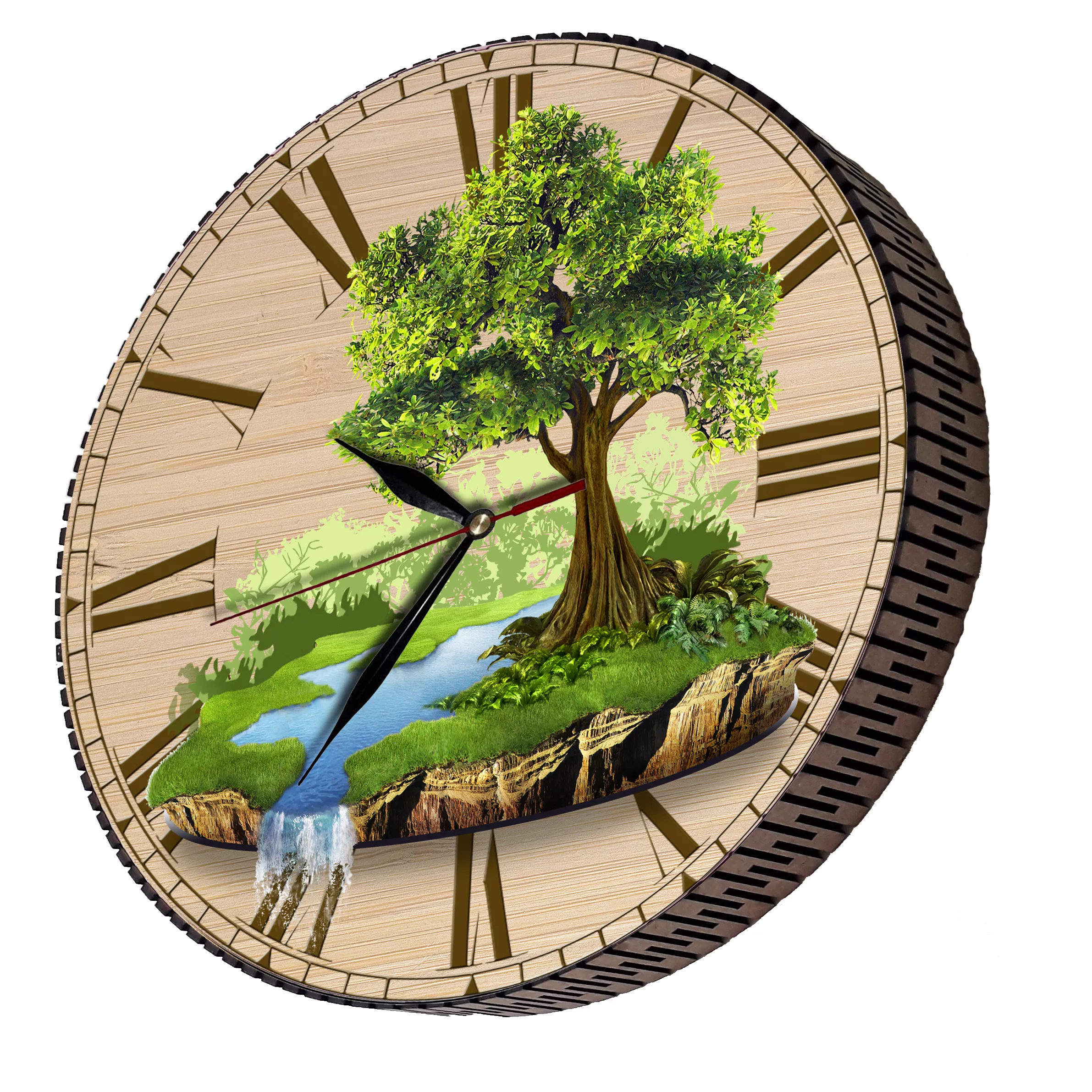 ساعت دیواری مدل درخت و آبشار