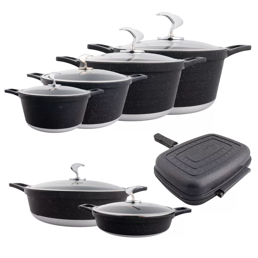 سرویس قابلمه و تابه گرانیتی 14 پارچه نیو لایف مدل AFRA-6314