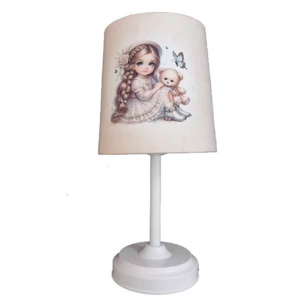 آباژور رومیزی کودک مدل خرسی کد 40229 به همراه چراغ خواب و ساعت