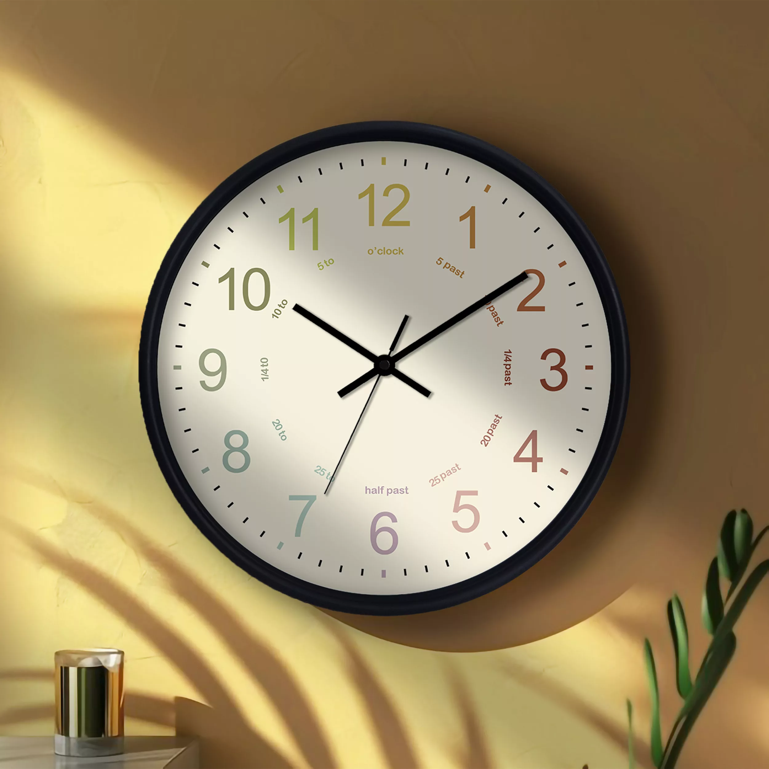 ساعت دیواری سال بردز طرح مینیمال رنگی رنگی مدل CW-colorful clock