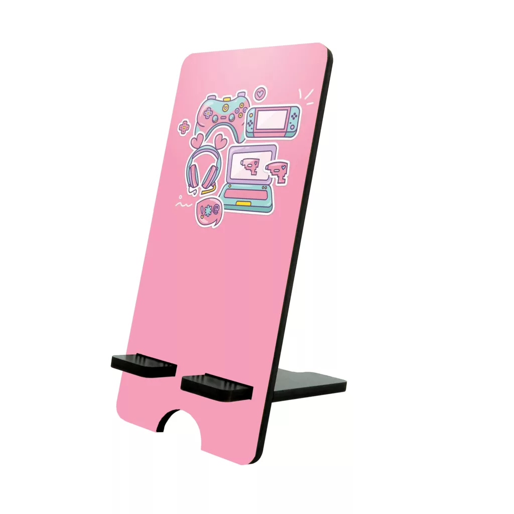 پایه نگهدارنده گوشی موبایل و تبلت طرح دخترانه صورتی کد 5888248
