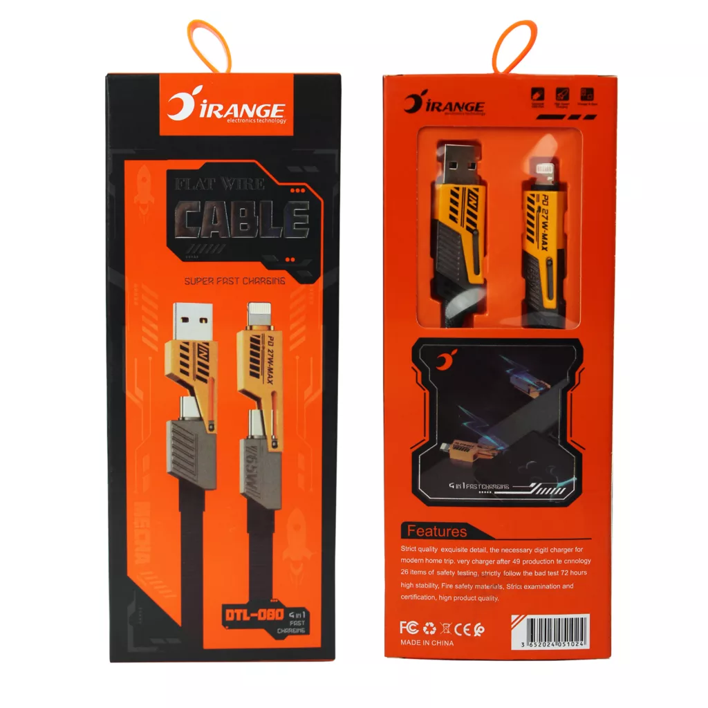 کابل تبدیل USB/USB-C به لایتنینگ/USB-C آیرنج مدل 4in1 طول 1 متر