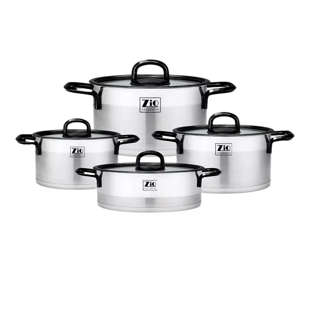 سرویس قابلمه و تابه استیل ۸ پارچه زیو مدل ZCS-1378/4S26