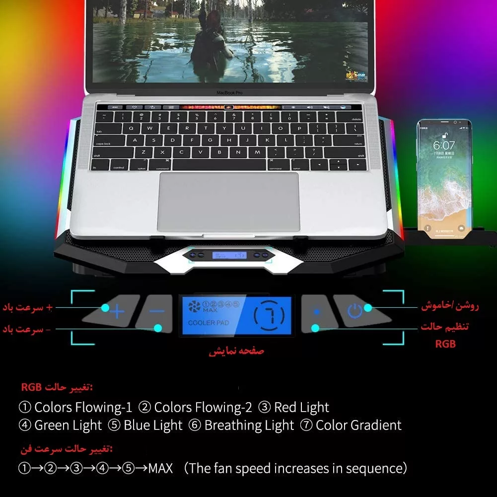 پایه خنک کننده لپ تاپ آیس کورل مدل K9