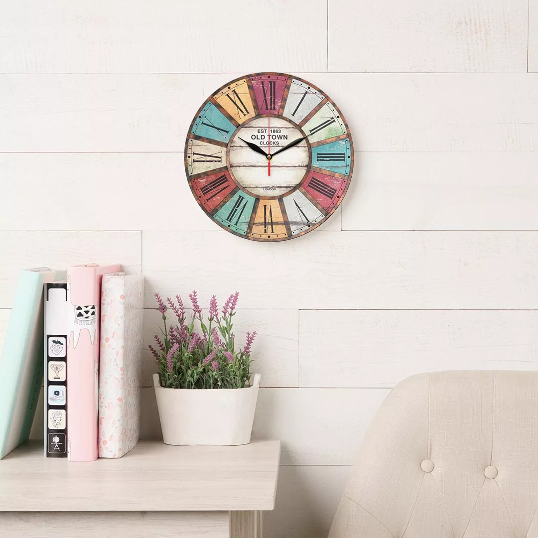 ساعت دیواری طرج رنگارنگ آنتیک کد 1394