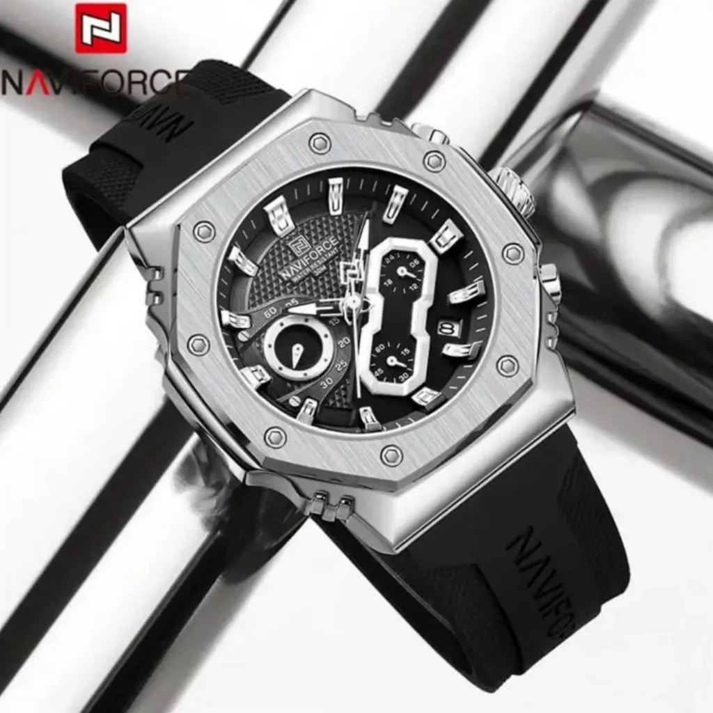 ساعت مچی عقربه ای نیوی فورس مدل سه موتوره فول تایم