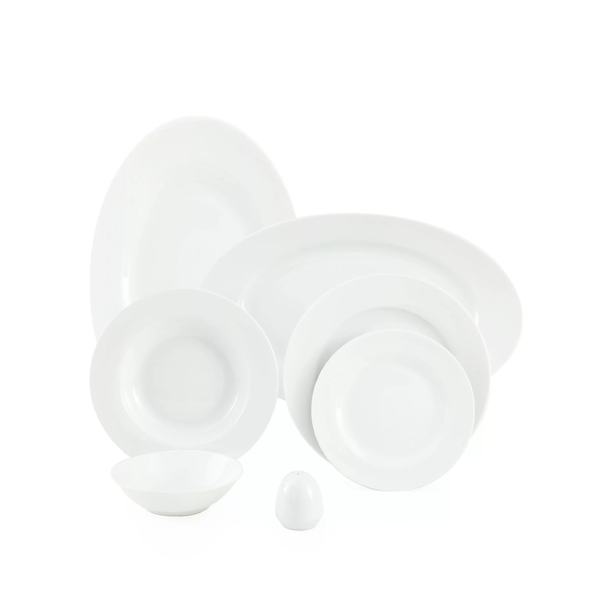 سرویس چینی 28 پارچه غذاخوری چینی زرین ایران سری ایتالیا اف مدل سفید درجه عالی