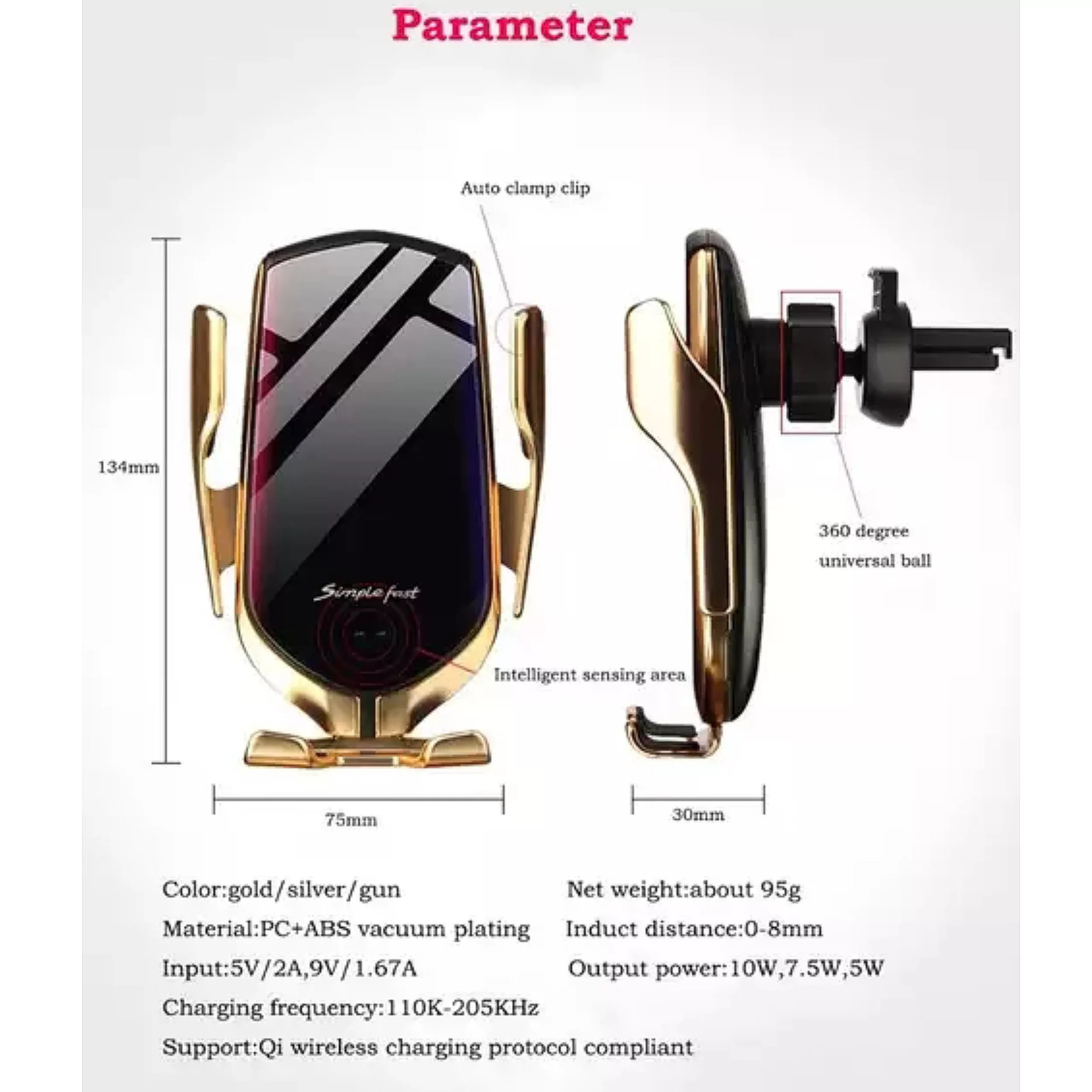 پایه نگهدارنده و شارژر بی سیم گوشی موبایل مدل SMART SENSOR R1