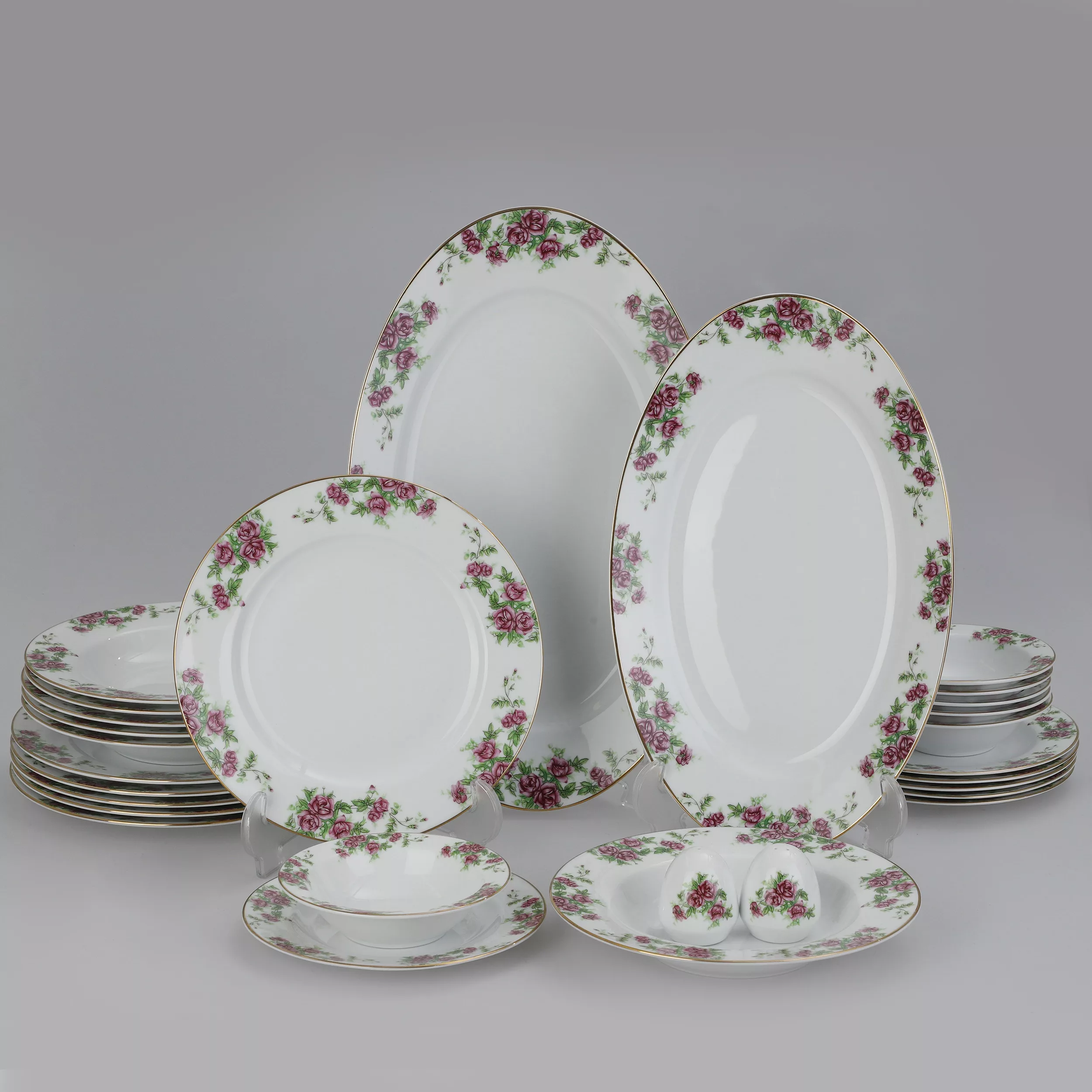 سرویس غذاخوری 28 پارچه چینی زرین ایران سری ایتالیا اف مدل Bidgol درجه یک