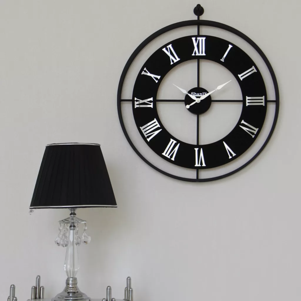 ساعت دیواری سانلی مدل فلزی چرمی کد 6362