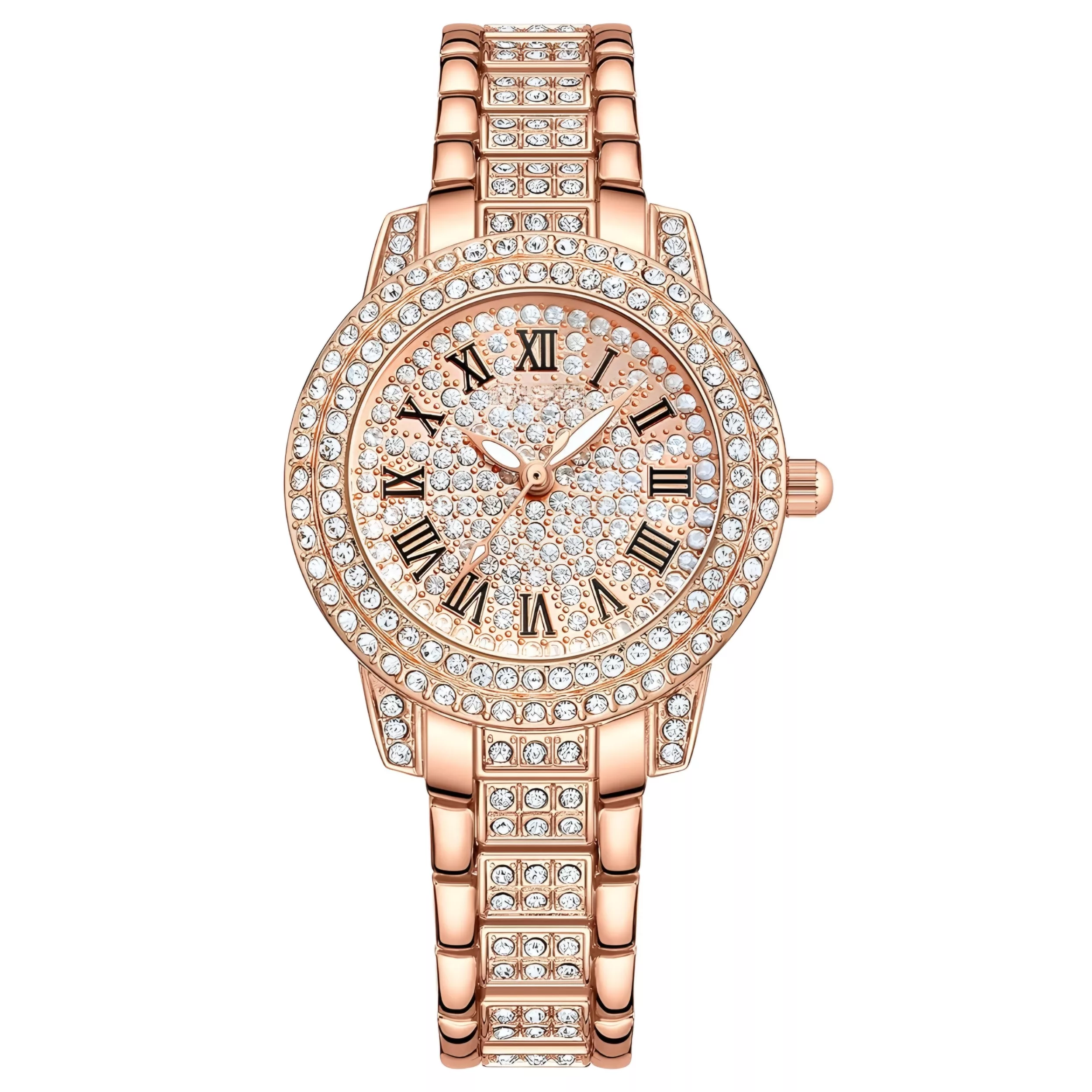 ساعت مچی عقربه ای زنانه مدل نگین دار دستبندی کد 1 ساعت مچی عقربه ای زنانه مدل نگین دار دستبندی کد 1