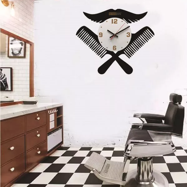 ساعت دیواری آذرلاکچری مدل آرایشگاه کد men13