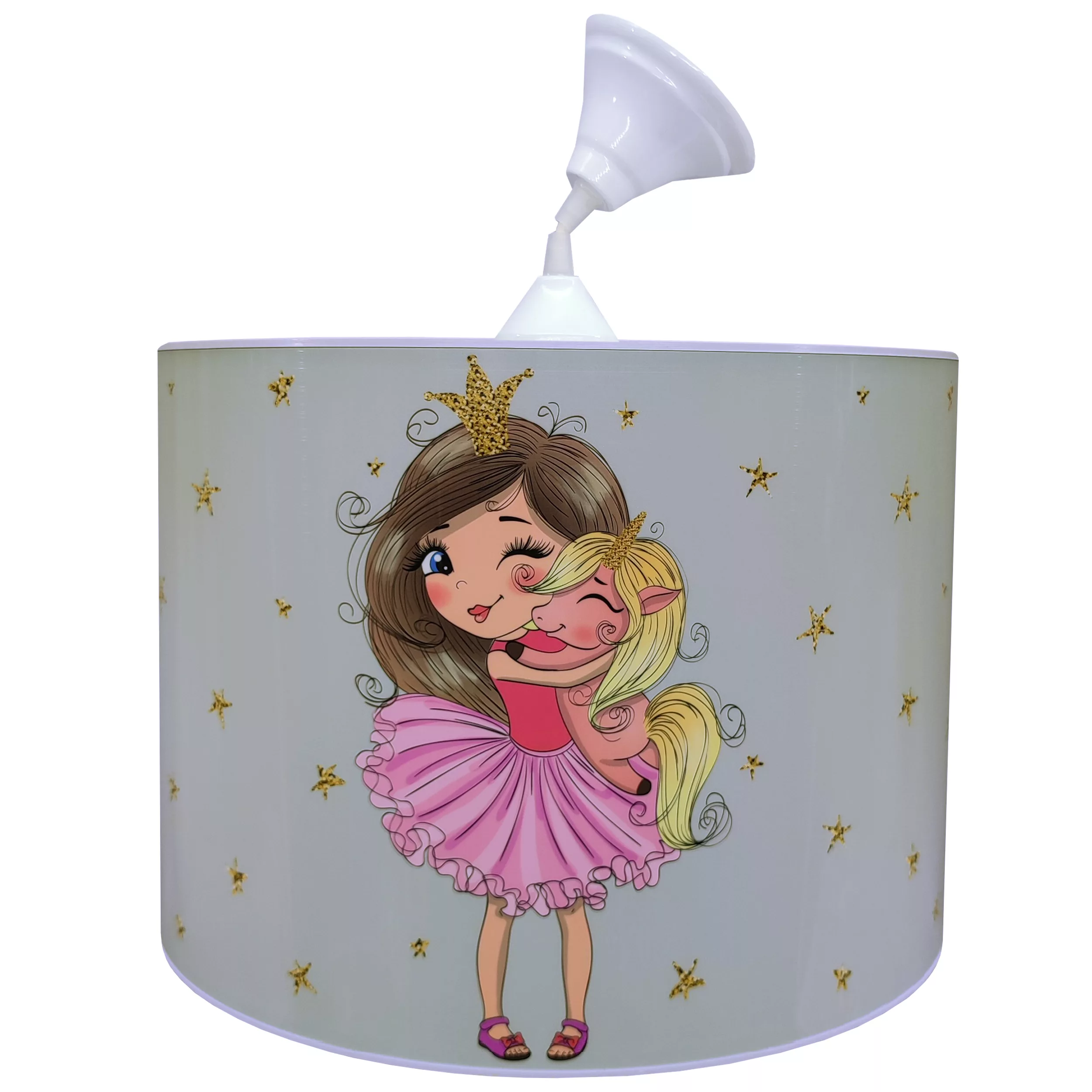 لوستر کودک مدل دختر خجالتی و اسب تک شاخ