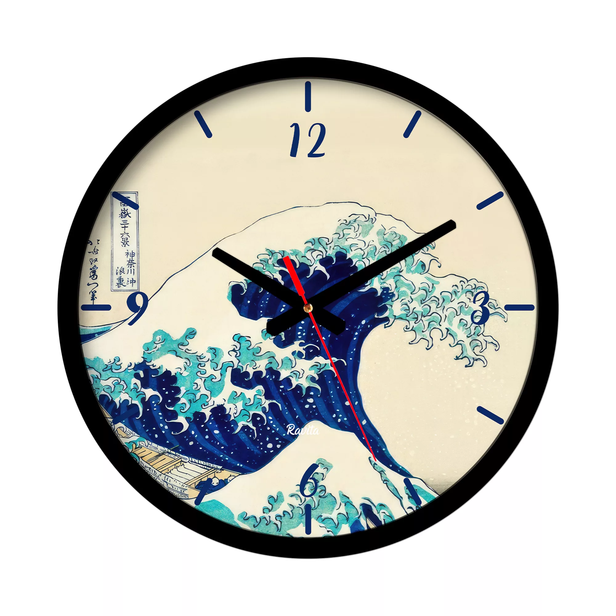 ساعت دیواری کوارتز راویتا مدل نقاشی هوکوسای کد 3549