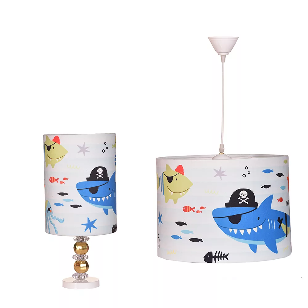 لوستر و آباژور کودک مدل کوسه ماهی دریایی