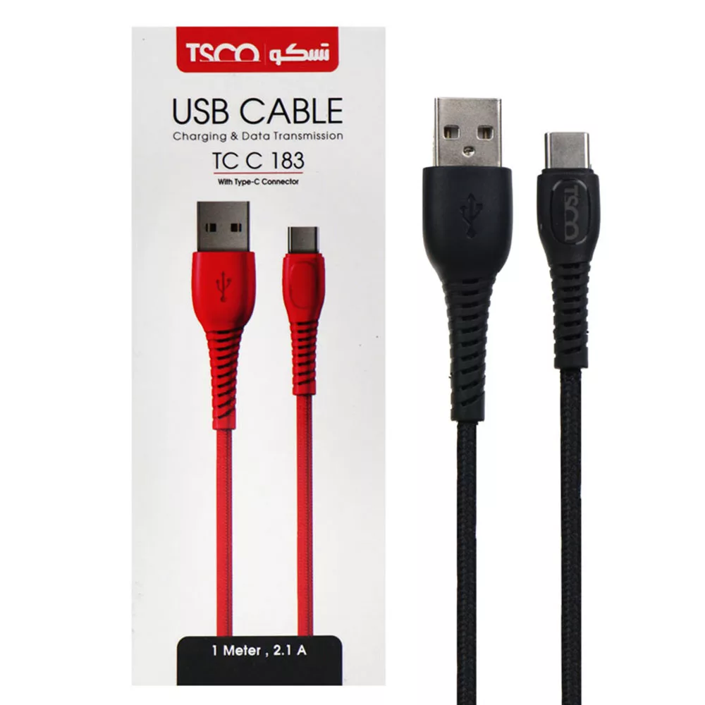 کابل تبدیل USB به USB-C تسکو مدل TC 183 طول 1 متر