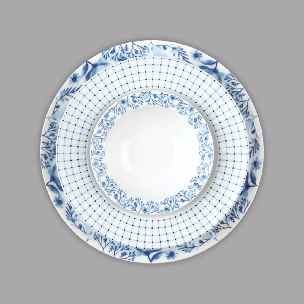 سرویس غذاخوری 29 پارچه 6 نفر چینی زرین ایران مدل نئوکلاسیک آراگل درجه عالی