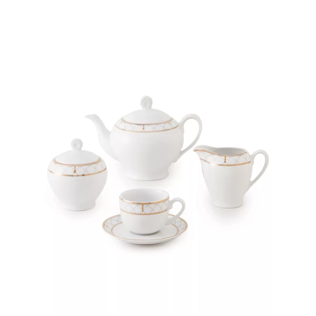 سرویس غذاخوری 102 پارچه چینی زرین ایران سری ایتالیا اف مدل رومانا درجه یک