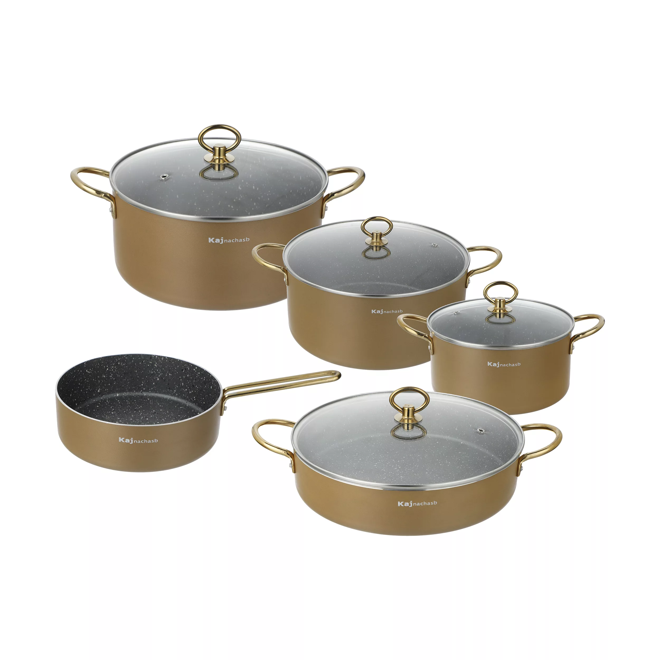 سرویس پخت و پز 9 پارچه کاج نچسب مدل فلورا