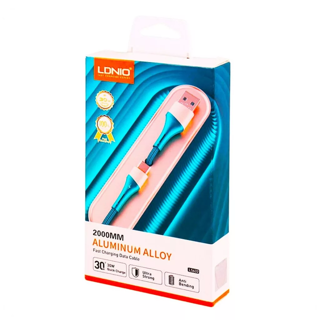 کابل تبدیل USB به USB-C الدینیو مدل LDINIO LS632 طول 2 متر