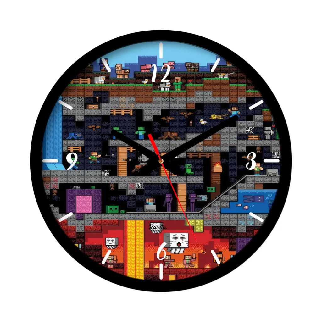 ساعت دیواری کوارتز راویتا مدل ماینکرافت کد 3655