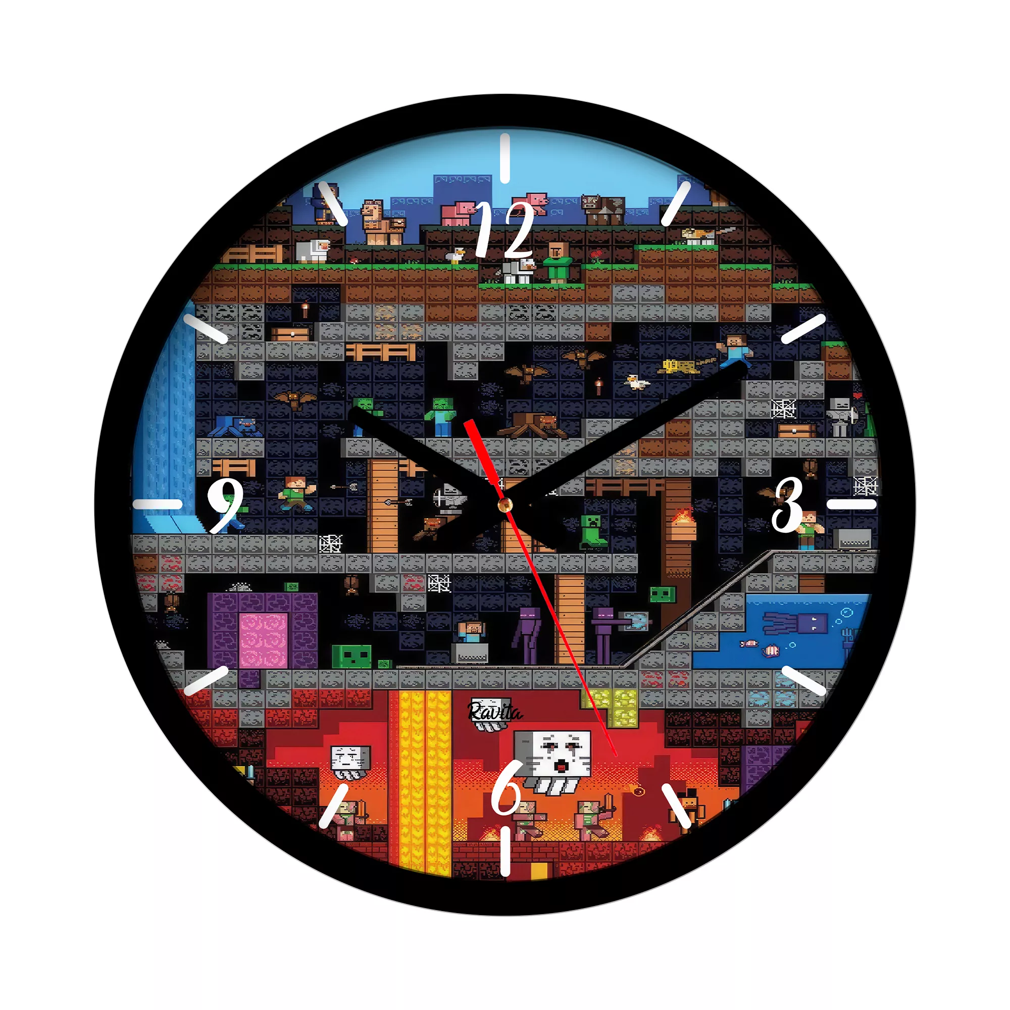 ساعت دیواری کوارتز راویتا مدل ماینکرافت کد 3655