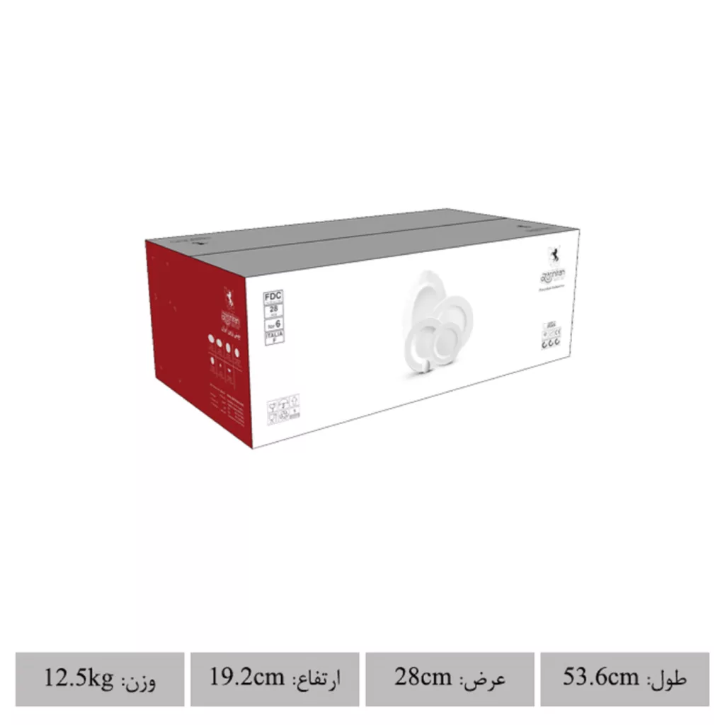 سرویس غذاخوری 28 پارچه 6 نفره چینی زرین ایران مدل ایتالیا اف گلستان درجه 3