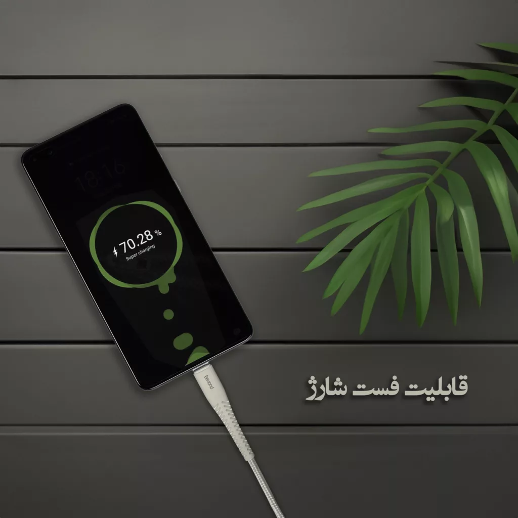 کابل تبدیل USB به USB-C بیاند مدل BUC-302 FAST CHARGE طول 2 متر