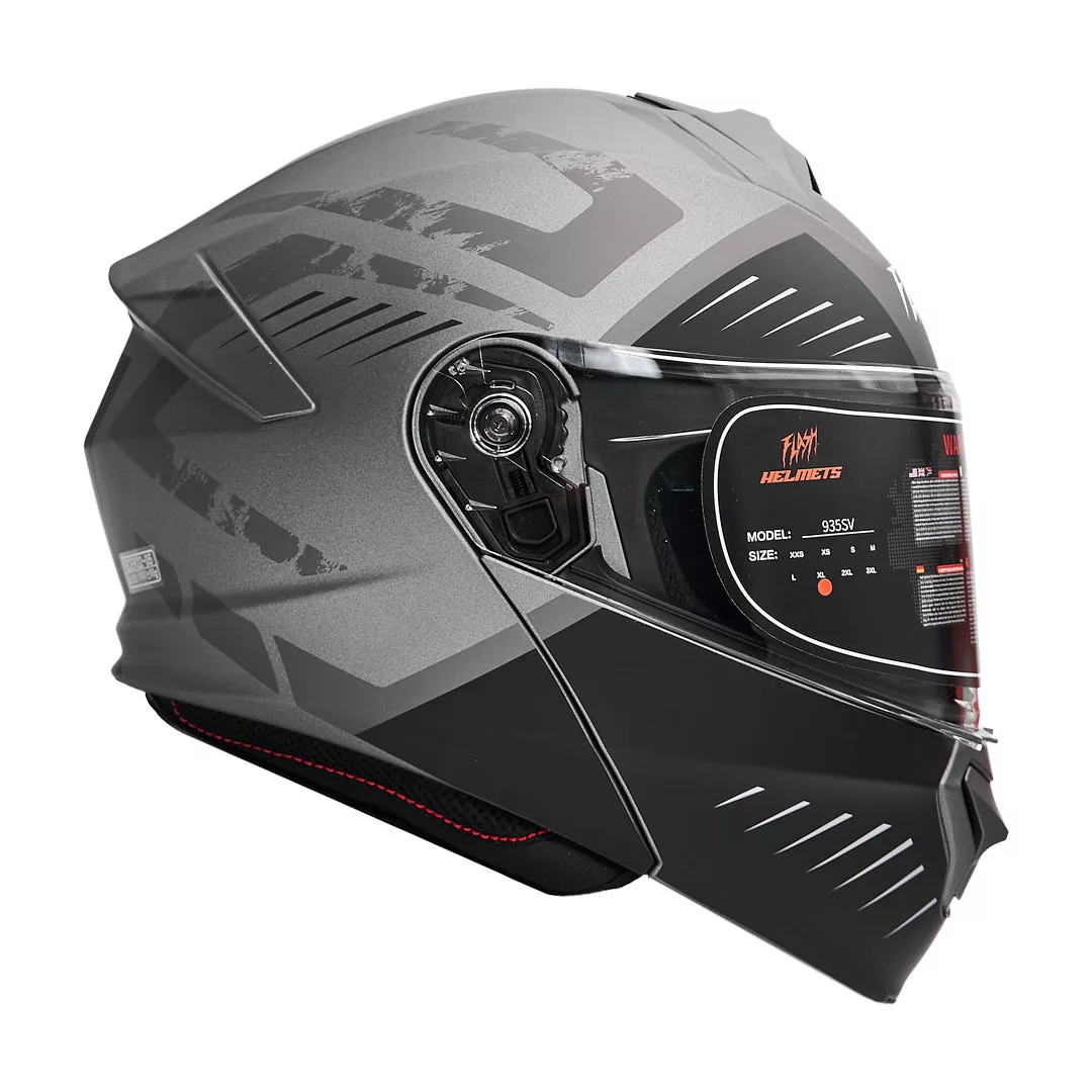 کلاه کاسکت فک متحرک فلش مدل 935sv black-gray