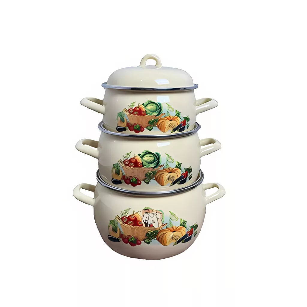 سرویس قابلمه لعابی 6 پارچه مدل خمره ای