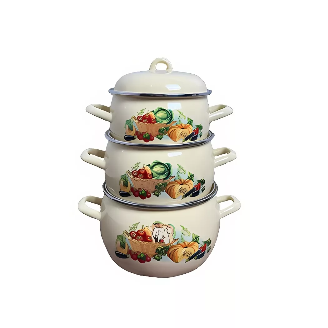 سرویس قابلمه لعابی 6 پارچه مدل خمره ای