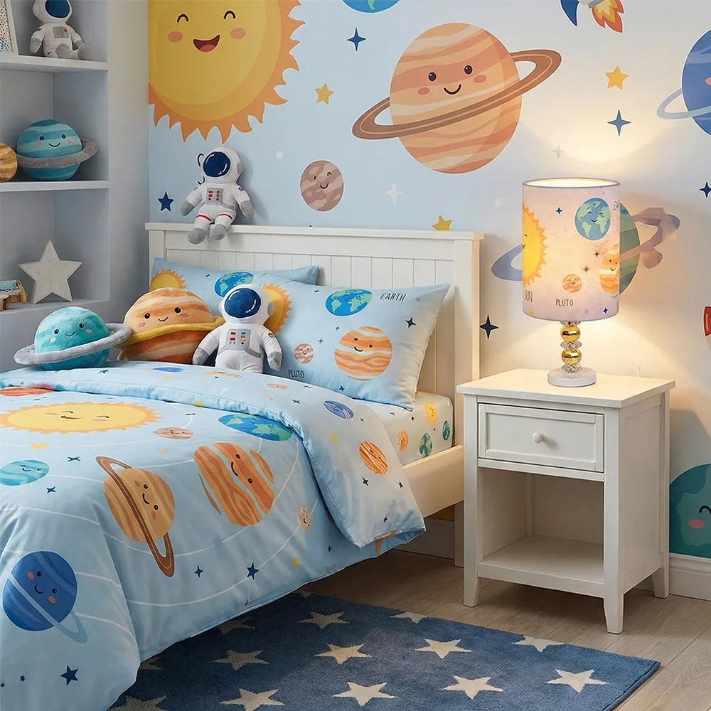 ست لوستر و آباژور کودک مدل سیاره های شمسی