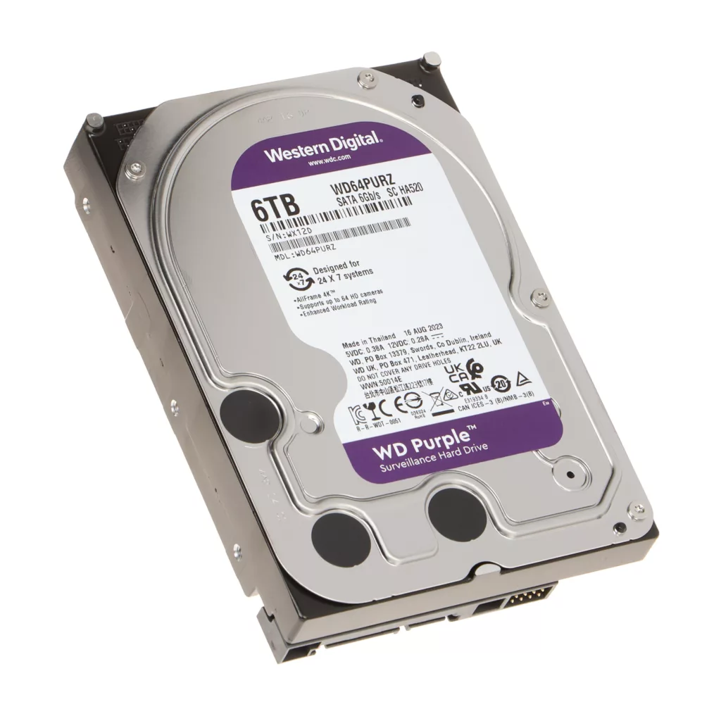 هارد دیسک اینترنال وسترن دیجیتال مدل Purple WD64PURZ ظرفیت 6 ترابایت